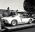 New York, NY, 1964. A Ford GT 40 Mark I at a New York airport. One of the first 2 GT 40's, built by Lola, was flown to New York for inspection by Ford executives. 